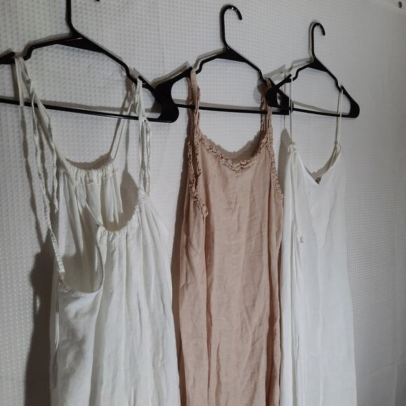 Francesca Bettini L Linen Slip Dress Bundle 3pc Made in Italy Natural Fiber - Picture 11 of 12